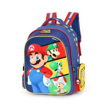 Imagem de Mochila de Costas Infantil Super Mario Bros By Up4you, Azul, Único