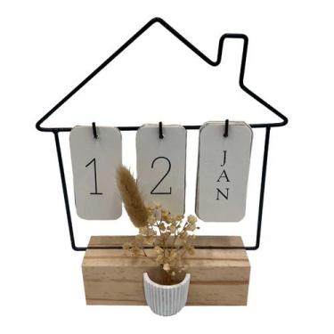 Imagem de Calendario Decorativo em Madeira e Metal 18cm - Tuut