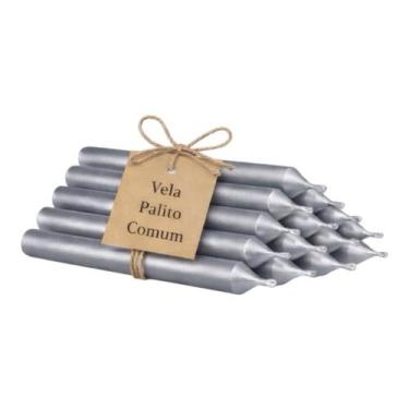 Imagem de Vela Prata Palito Comum 1 kg  Proteção, Intuição e Uso Espiritual - Es