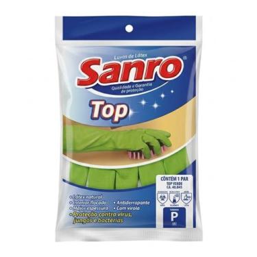 Imagem de Luvas de Látex Top Sanro Verde Tamanho P