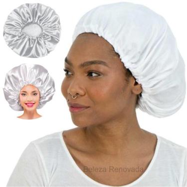 Imagem de Touca De Cetim Ajustável Anti Frizz Dormir Cabelos Volumosos - Santa C