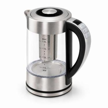 Imagem de Chaleira Elétrica com Infusor de Chá Vidro Transparente Inox Escovado 