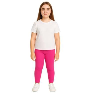Imagem de Calça Legging Básica Infantil Menina Brandili, 6, Rosa