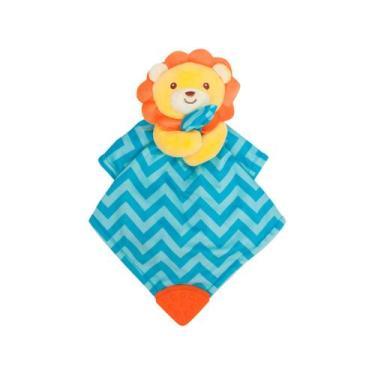 Imagem de Naninha com mordedor Animal Fun - Buba, Amarelo e Azul, Leãozinho