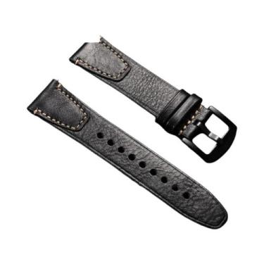 Imagem de Pulseira De Relógio Unissex De Couro Vintage 18mm 20mm 22mm Com Libera