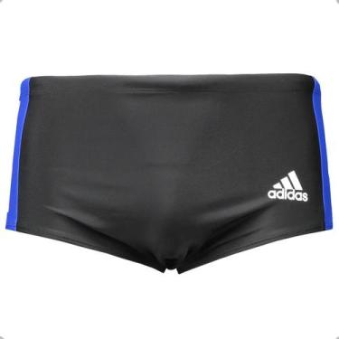 Imagem de Sunga Adidas Colourblock 3-Stripes Preta e Azul - Masculina, G, Preto