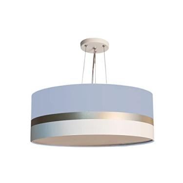 Imagem de Lustre Pendente Faixas Bronze Cúpula 40x15 Cor: Azul