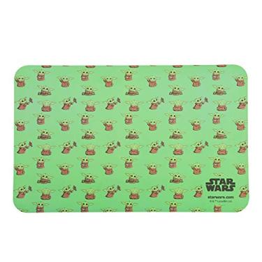 Imagem de Star Wars for Pets Jogo americano The Mandalorian The Child Dog | Base antiderrapante de silicone à prova de vazamento para comida e água | Jogo americano verde para cães Yoda
