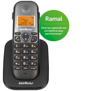 Imagem de Ramal Telefônico sem Fio com Identificador de Chamadas até 7 Ramais Viva Voz Modo Babá TS 5121 Intelbras