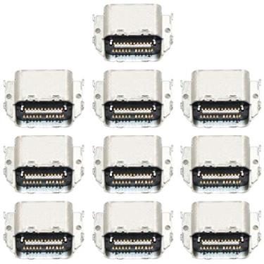 Imagem de DESHENG Peças sobressalentes 10 peças conector de porta de carregamento para Motorola Moto Z XT1650 XT1635