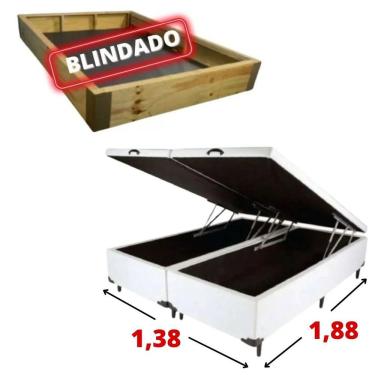 Imagem de Cama Baú Casal 1,38 x 1,88 -Bipartido / Blindado / Reforçado