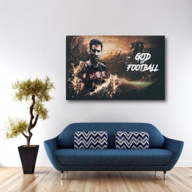 Imagem de Quadro decorativo Messi God of Football Tela em Tecido