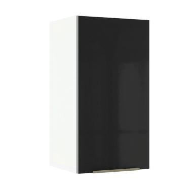 Imagem de Armário Aéreo Madesa Lux 35cm 1 Porta Branco Preto