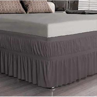 Imagem de SAIA PARA CAMA BOX SOLTEIRO C/ 2 ELÁSTICOS AJUSTÁVEL COR:CINZA