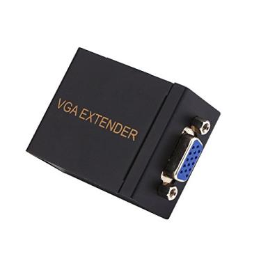 Imagem de Vbestlife Adaptador RJ45 para VGA, 60M CAT-5/6 substitui o fio VGA RJ45 para adaptador de transmissor de extensor VGA compatível com cabo Ethernet padrão IEEE-568B