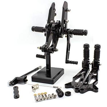 Imagem de CNC Motocicleta Ajustável Pegs Traseiros Conjunto Traseiro Pedal de Troca de Freio Compatível com GROM 125 MSX125 2017 2018 2019 2020 2021 Preto