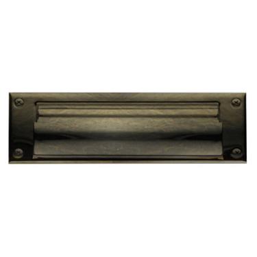 Imagem de Baldwin 0015.050 Placa de caixa de letras tamanho de revista aberta, latão acetinado e preto