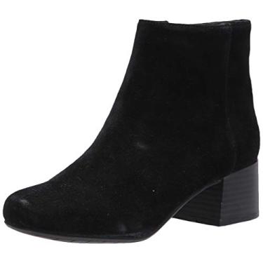 Imagem de Kenneth Cole REACTION Bota feminina de cano curto Road Stop Block, Camurça preta, 5.5