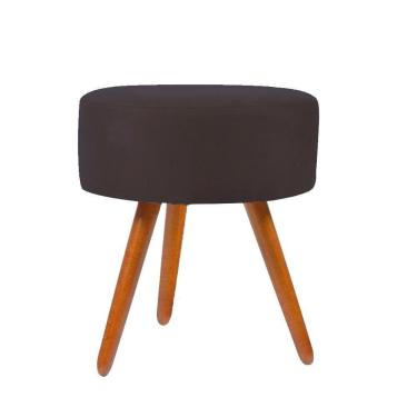 Imagem de Puf, Puff Para Sala Redondo Pé Palito Suede Cinza