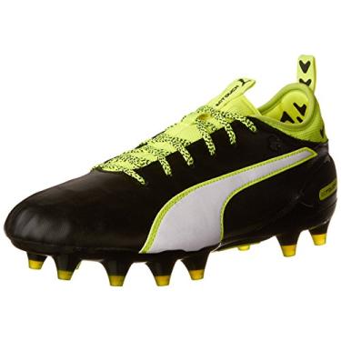 Imagem de Puma Kids Boy's evoTOUCH 1 FG Jr Soccer (Big Kid) Black/White/Safety Yellow Sneaker 4.5 Big Kid M