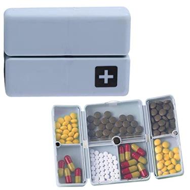 Imagem de Caixa magnética do comprimido - pílulas,Caixa comprimidos semanal portátil 7 dias para bolso bolsa para guardar medicamentos, vitaminas, óleo fígado bacalhau, Sritob