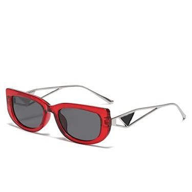 Imagem de Óculos de sol retrô olho de gato armação pequena óculos de sol ocos moda masculina e feminina óculos de tiro de rua, 7, tamanho único