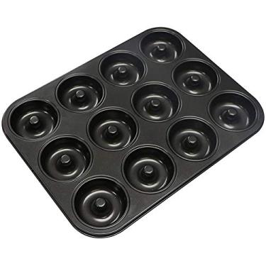 Imagem de Webake Bandeja antiaderente para donut mini bandeja de rosquinha calibre pesado 7,2 cm formas de rosquinha para assar 12 cavidades