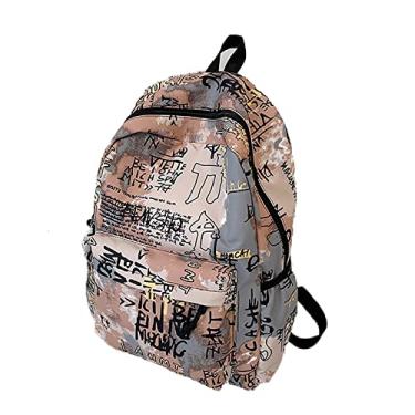 Imagem de Mochila universitária grande capacidade outono respirável mochila de rua para mulheres homens multiuso ultraleve casual mochila de viagem, amarelo, 42 * 30 cm