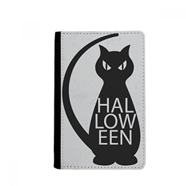 Imagem de Porta-passaporte de gato com personalidade preta de dia das bruxas Notecase Burse carteira capa porta-cartão, Multicolor
