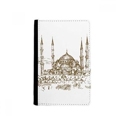 Imagem de Porta-passaporte com paisagem para esboço de marco da igreja Notecase Burse capa carteira porta-cartão, Multicolor