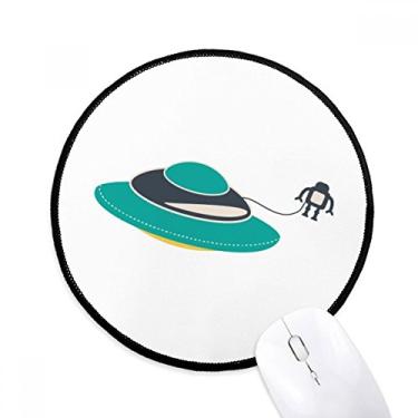 Imagem de DIYthinker Universo Alien Monster UFO Mouse Pad Desktop Office Tapete redondo para computador