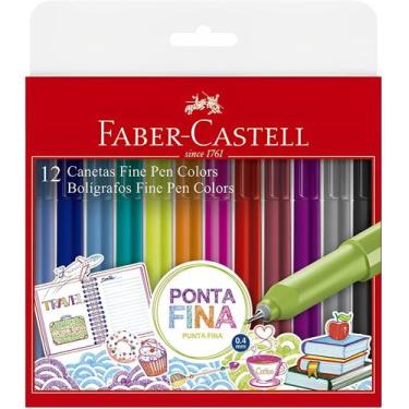 Imagem de Caneta Faber-Castell Fine Pen Colors Com 12 Unidades 0.4 Mm