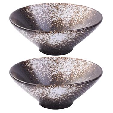 Imagem de Conjunto de tigelas de ramen japonesas, tigelas de cereais de sopa de macarrão de cerâmica de 947 ml (XHB)