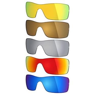 Imagem de 5 pares de lentes polarizadas de substituição Mryok para óculos de sol Oakley Batwolf – azul gelo/vermelho fogo/prata titânio/bronze dourado/ouro 24K