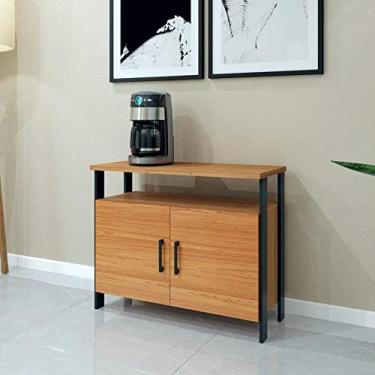 Imagem de Balcão 2 Portas Industrial 89,5x38cm Pradel Móveis Freijó/preto Fosco