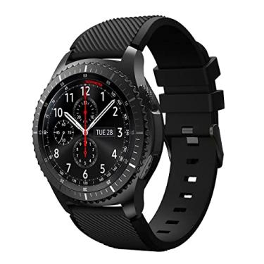 Imagem de TOOLAIK Pulseira de relógio de 22 mm compatível com Samsung Galaxy Watch 3 45 mm/Galaxy Watch 46 mm/Gear S3 Frontier/Clássico, pulseira de relógio inteligente de silicone macio de 22 mm para homens e mulheres.
