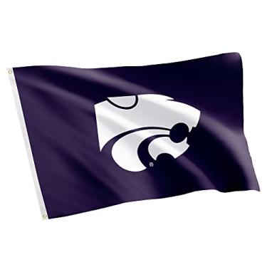 Imagem de Desert Cactus Kansas State University Wildcats K-State EMAW 100% poliéster interior exterior 3 pés x 5 pés bandeira (estilo 1)