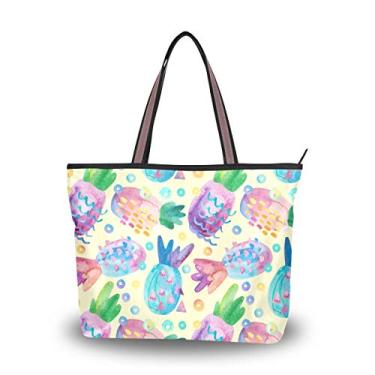 Imagem de Bolsa de ombro colorida decorativa abacaxi bolsa de ombro para mulheres e meninas, Multicolorido., Large