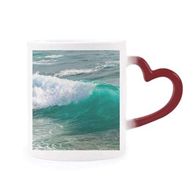 Imagem de Spray Water Sea Wave Science Nature Picture Caneca sensível ao calor muda de cor vermelha