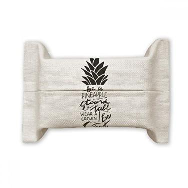 Imagem de Bolsa de linho de algodão Be a Pineapple Stand Tall com citação doce