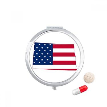 Imagem de Porta comprimidos com mapa de estrelas da Dakota do Norte dos EUA, porta-comprimidos, caixa de armazenamento de medicamentos