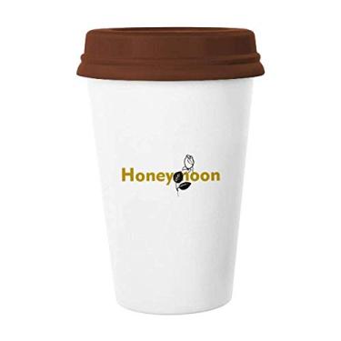 Imagem de Caneca de flor lua de mel, xícara de cerâmica de vidro bebendo café