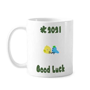 Imagem de Pássaro Slime Art Deco Presente Fashion Good Luck 2021 Caneca Cerâmica Café Porcelana Copo Mesa