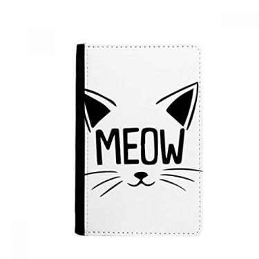 Imagem de Mewing Cat Head Citação DIY Design Passaporte Notecase Burse Carteira Carteira Carteira Porta-cartões
