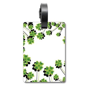 Imagem de Four Leaf Circle Ireland St.Patrick's Day Mala etiqueta de bagagem para cartão pendurado Scutcheon
