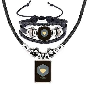 Imagem de Conjunto de joias de pulseira de couro para órgãos internos corporais