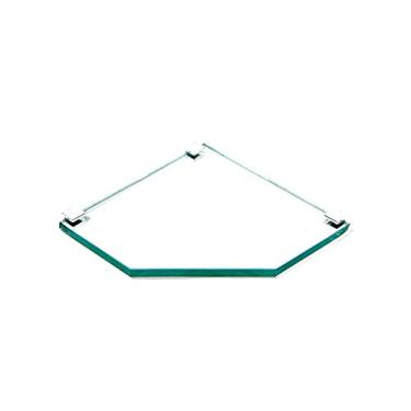 Imagem de Porta Shampoo de Canto Reto em Vidro Incolor Lapidado - Aquabox - 20cmx20cmx10mm