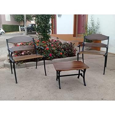 Imagem de Conjunto de Mesa em Madeira e Alumínio Fundido Portugal Unifer Móveis