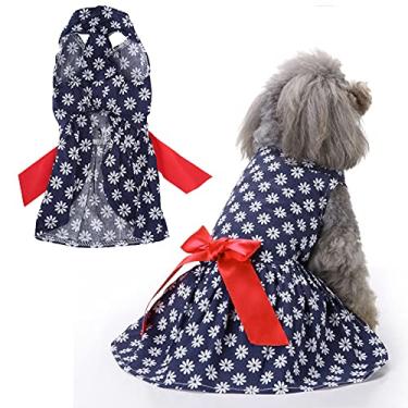 Imagem de Wosune Vestido para cachorro, vestido de poliéster para cães para meninas (XZD303, M)