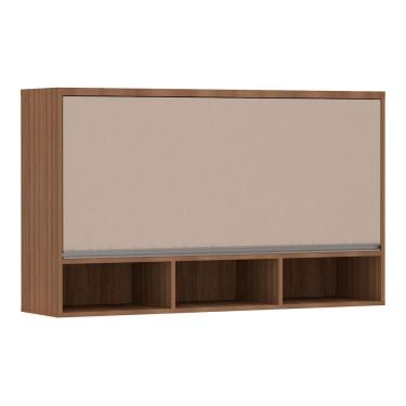 Imagem de Armário Aéreo 120cm 1 Porta Basculante com Nichos Lari Luciane Móveis